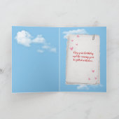 Carte Ballon rouge de coeur pour l'anniversaire (Intérieur)