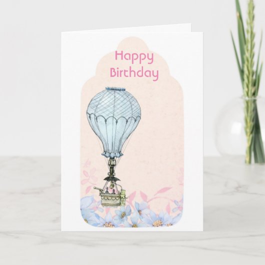 Carte Ballon volant, Ballons d'anniversaire (Devant)