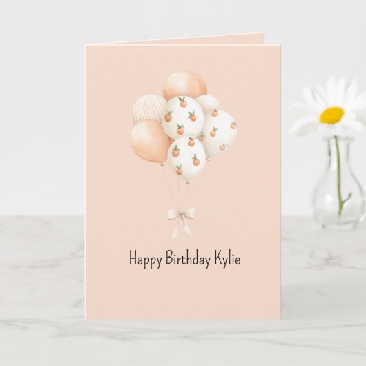 Carte Ballons Anniversaire Pêche Douce (Petite plante)