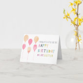 Carte Ballons Aquarelle Anniversaire Soeur Mignonne (Fleur jaune)