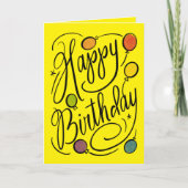 Carte Ballons Arc-En-Ciel Joyeux À La Main (Devant)