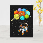Carte Ballons Astronaute Planète Système Solaire Espace (Fleur jaune)