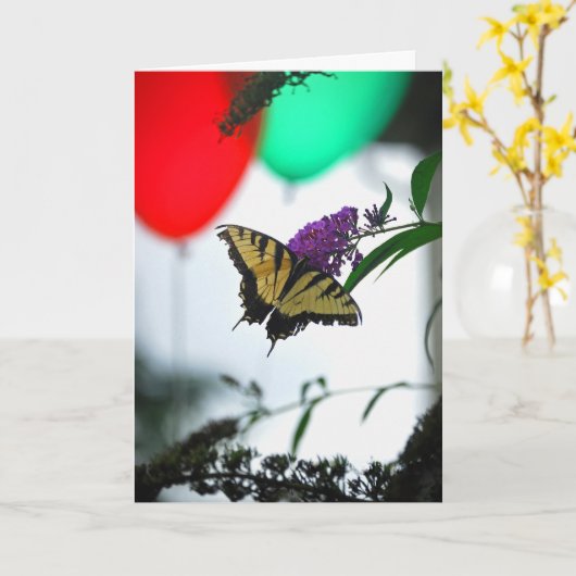 Carte Ballons Birthday (Fleur jaune)