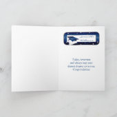 Carte Ballons bleu argent, mortier & diplôme Graduation (Intérieur)