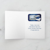 Carte Ballons bleu argent, mortier et diplôme Graduatio (Intérieur)