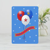 Carte Ballons Bleus Bleus Rouge Heureux 4 juillet! (Debout devant)