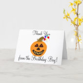 Carte Ballons Citrouilles Merci d'anniversaire d'Hallowe (Fleur jaune)