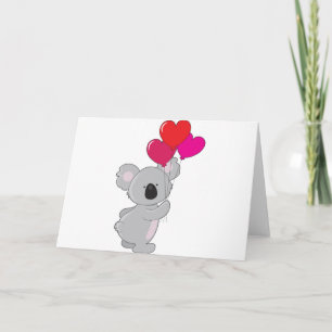 Carte Ballons Coeur Koala