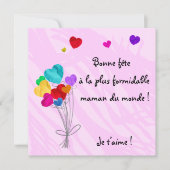 Carte Ballons cœurs papier - Bonne fête maman (Devant)