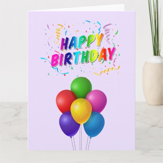 Carte Ballons colorés Confetti Joyeux anniversaire (Devant)