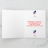 Carte Ballons colorés du 40e anniversaire (Intérieur)