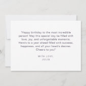 Carte Ballons colorés élégants Joyeux Script d'anniversa (Dos)