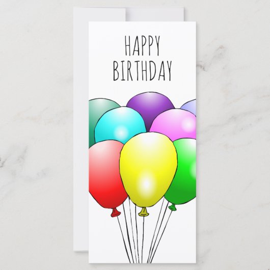 Carte Ballons colorés Joyeux Anniversaire (Devant)