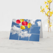 Carte Ballons d'adieu (Fleur jaune)