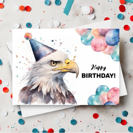 Carte Ballons d'aigle à tête blanche et Casquette de fêt