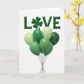 Carte Ballons d'Amour Verts (Fleur jaune)