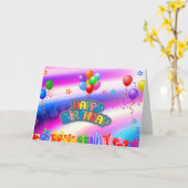 Carte Ballons d'anniversaire (Fleur jaune)