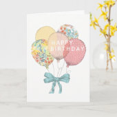 Carte Ballons d'anniversaire (Fleur jaune)