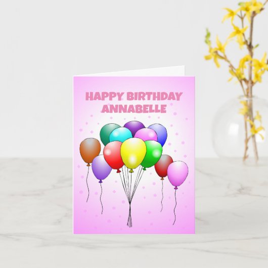 Carte Ballons d'Anniversaire (Fleur jaune)