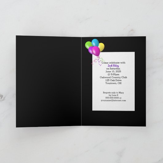 Carte Ballons d'anniversaire (Intérieur)