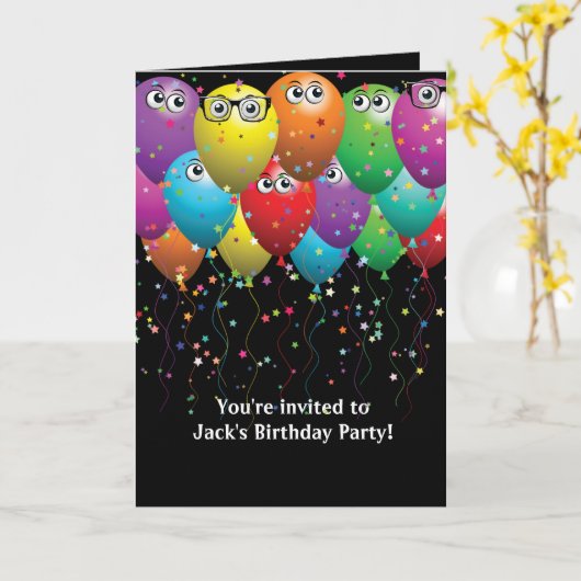 Carte Ballons d'anniversaire (Fleur jaune)