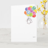 CARTE BALLONS D'ANNIVERSAIRE (Fleur jaune)