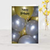 Carte ballons d'anniversaire (Fleur jaune)