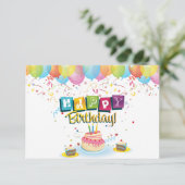 Carte Ballons d'anniversaire (Debout devant)