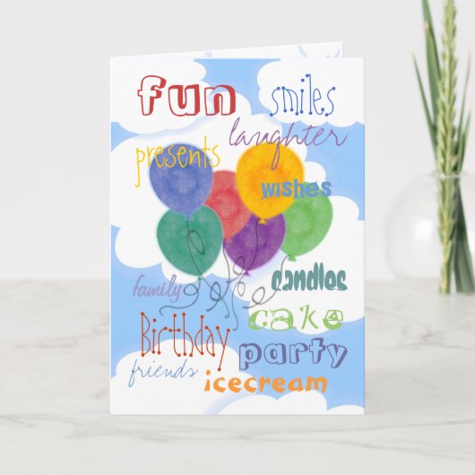 Carte Ballons d'Anniversaire (Devant)