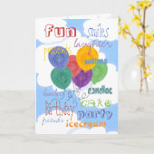 Carte Ballons d'Anniversaire (Fleur jaune)