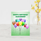 Carte Ballons d'Anniversaire (Fleur jaune)