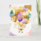 Carte Ballons d'anniversaire. Ajouter un nom. (Devant)