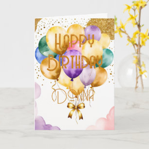 Carte Ballons d'anniversaire. Ajouter un nom.