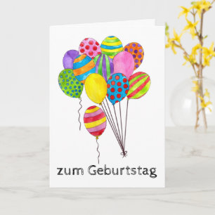 Carte Ballons d'anniversaire allemands