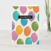 Carte Ballons d'anniversaire colorés (Devant)