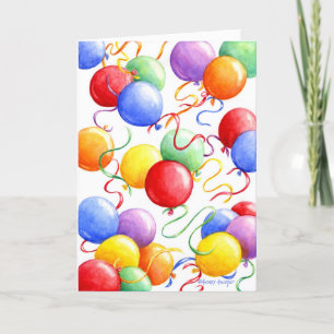 Carte Ballons d'anniversaire colorés