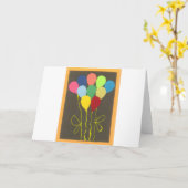 Carte Ballons d'anniversaire colorés Design graphique (Fleur jaune)