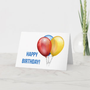 Carte Ballons d'anniversaire colorés et heureux