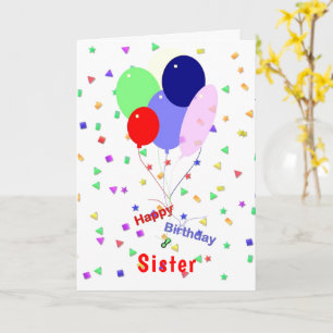 Carte Ballons d'anniversaire colorés et heureux pour soe