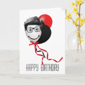 Carte Ballons d'anniversaire de l'homme (Fleur jaune)