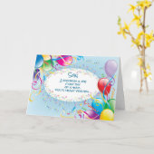 Carte Ballons d'anniversaire du Fils (Fleur jaune)