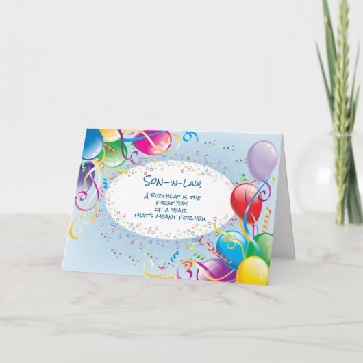 Carte Ballons d'anniversaire du gendre (Devant)
