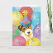 Carte Ballons d'anniversaire Fil Fox Terrier (Devant)