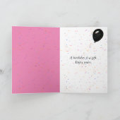 Carte Ballons d'anniversaire noirs avec des étincelants (Intérieur)