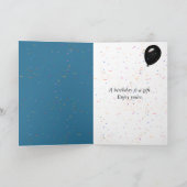 Carte Ballons d'anniversaire noirs avec des étincelants (Intérieur)