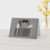 Carte Ballons d'anniversaire noirs avec Sparkler (Fleur jaune)