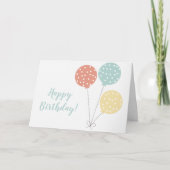 Carte Ballons d'anniversaire Pastel simple Pois (Devant)