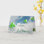 Carte Ballons d'anniversaire Shamrock irlandais (Fleur jaune)