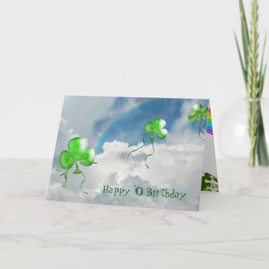 Carte Ballons d'anniversaire Shamrock irlandais (Devant)