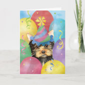 Carte Ballons d'anniversaire Yorkie (Devant)
